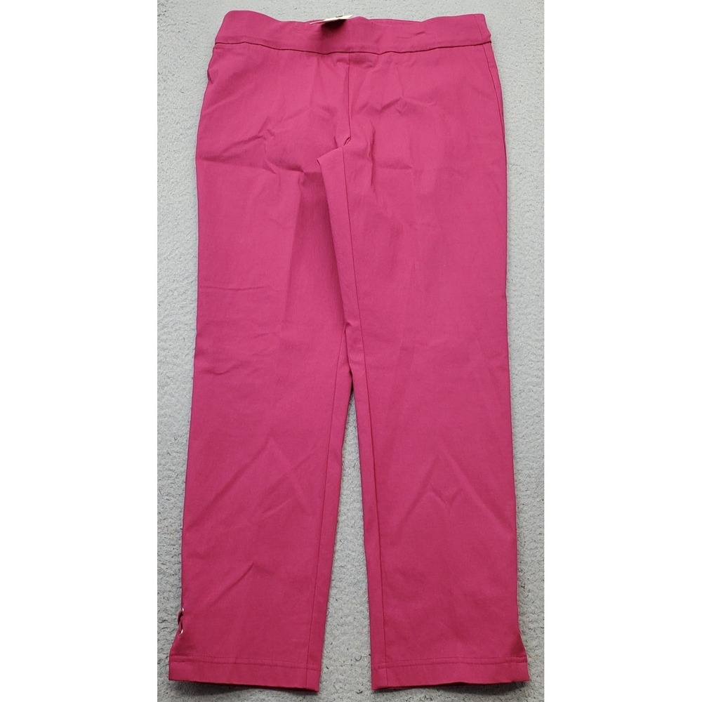 Emaline Tech Pants Womens 12 Pink Stretch Regular Fit Ontario Lacing Hem Pull On